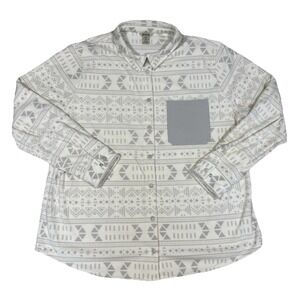 Duluth Trading Co. Women's XXL Fleece Shirt Jacket Aztec Cream Southwest Western